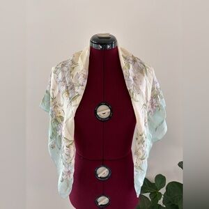 Silk floral scarf large size